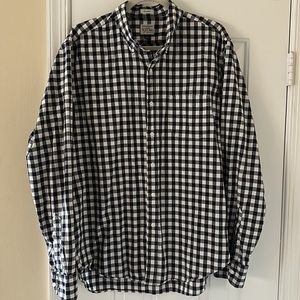 Jcrew black-and-white-checked secret wash button down shirt